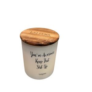 LaLeena White Jasmine Scented Candle with Wooden Lid